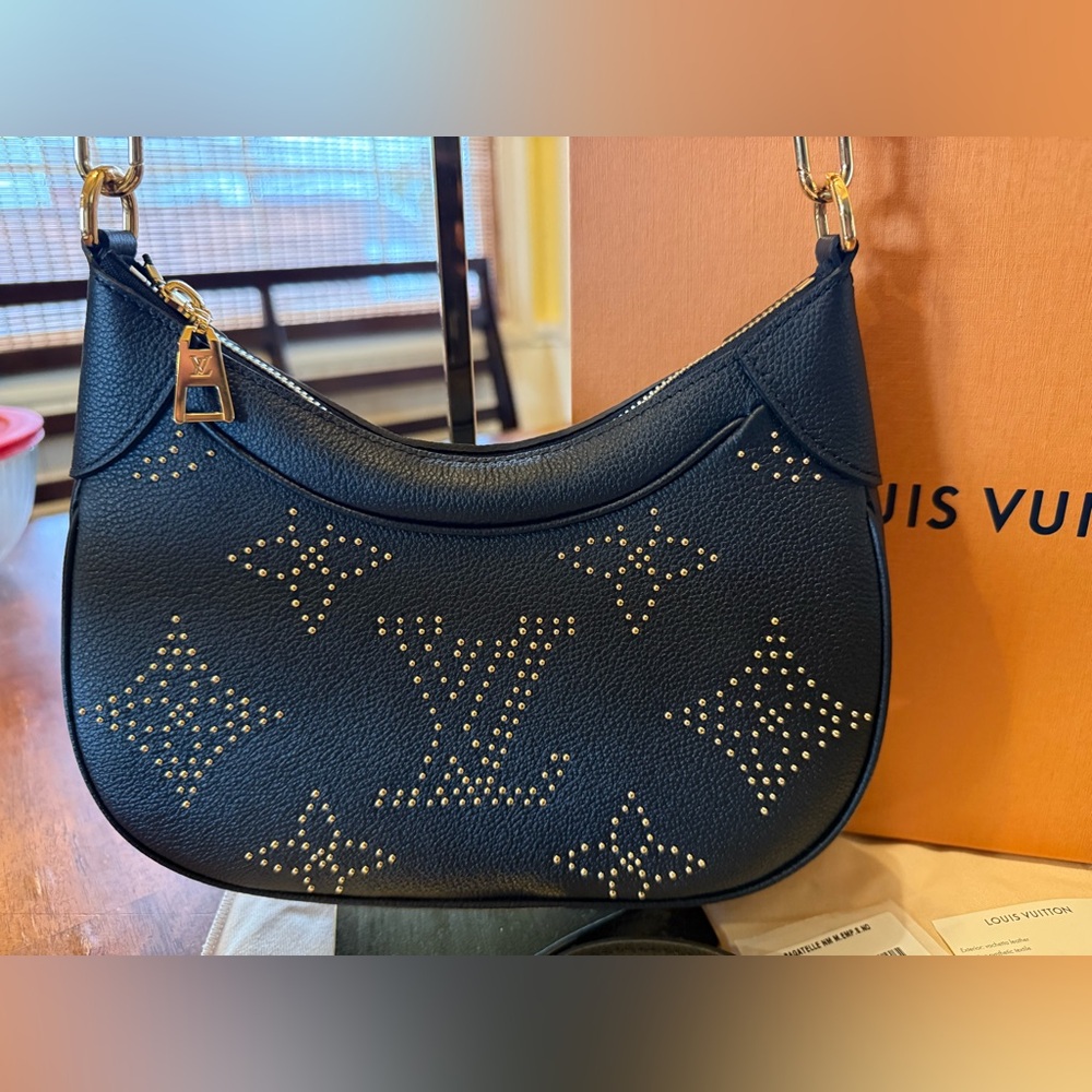 Louis Vuitton Black Bagatelle with Gold Stud Monogram